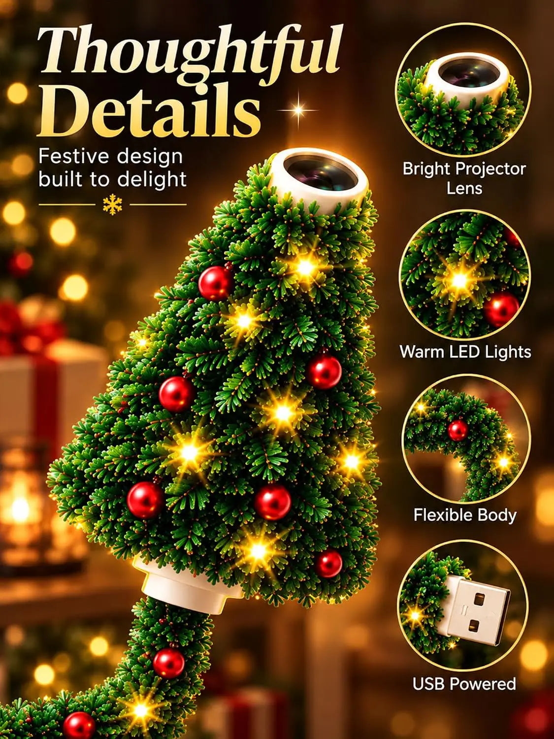 USB Christmas Tree Projector Lamp