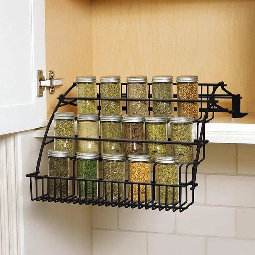 Metal 3-Tier Pull Down Spice Rack