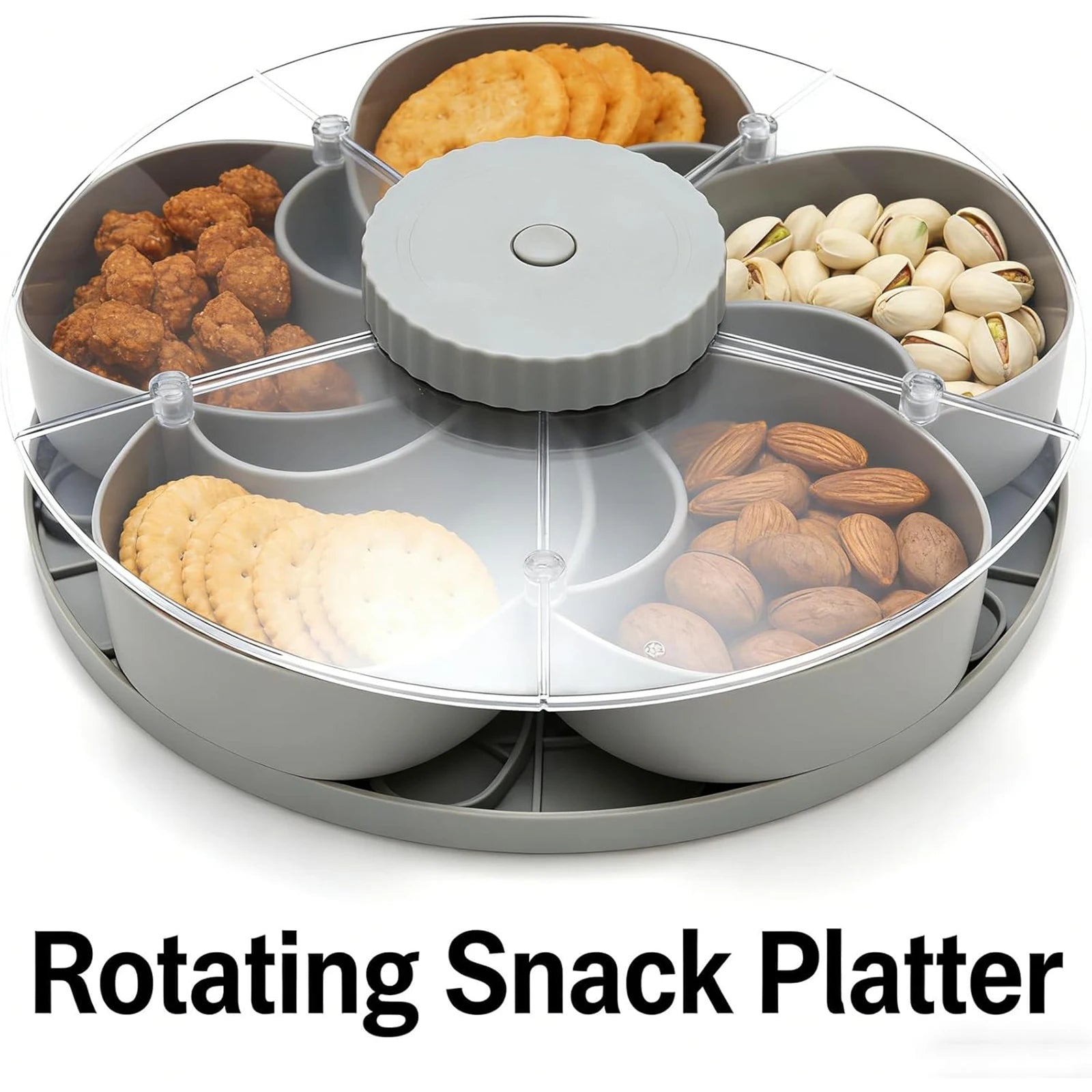 Divided Rotating Snack Tray For Kids