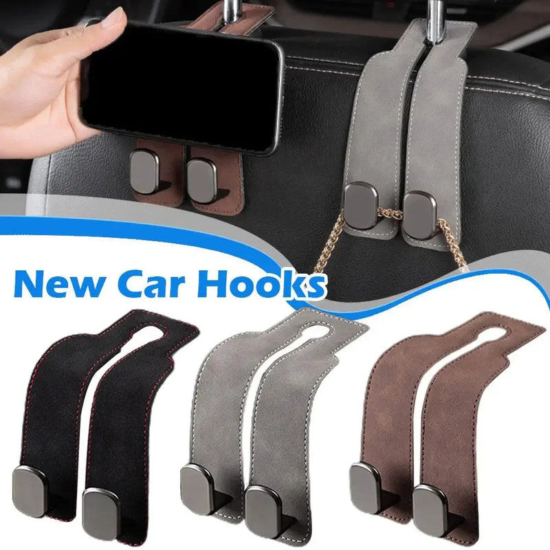 Car Headrest Organizer Leather Hook