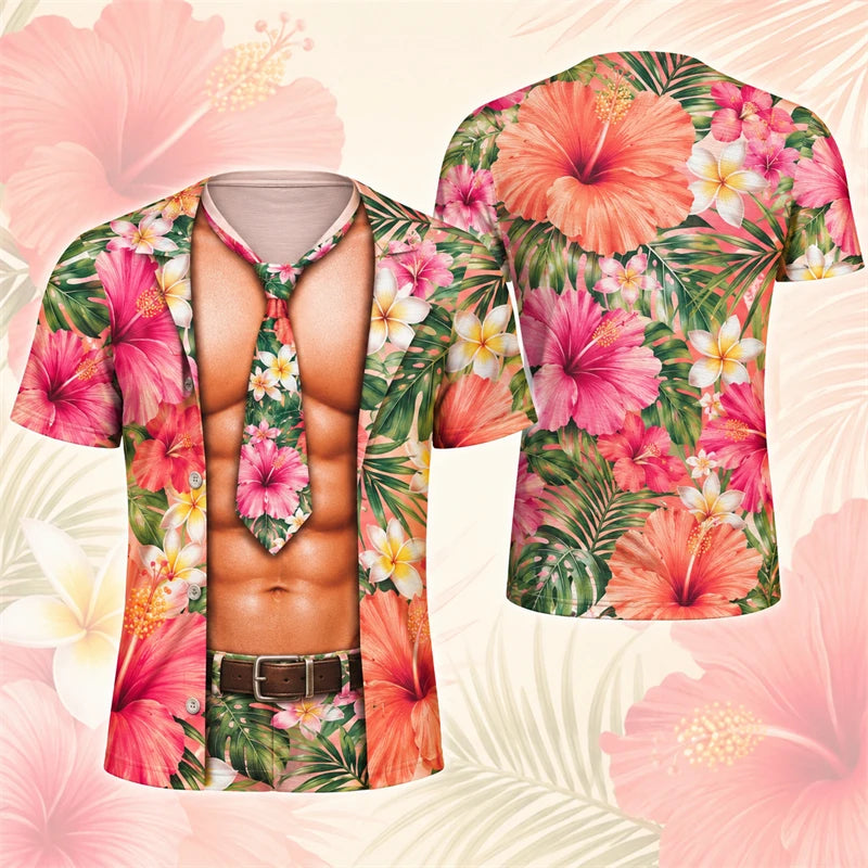 Men’s 3D Muscle Print T-Shirt