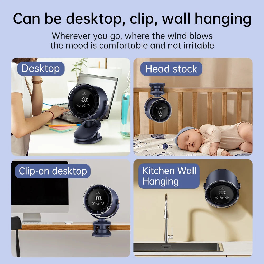 Rechargeable Clip-On Turbo Fan