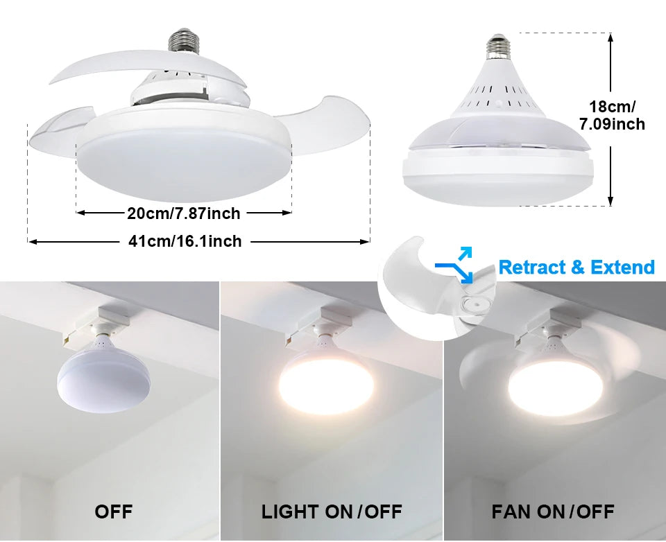 RC 2 in 1 Invisible Blade Ceiling Fan Light
