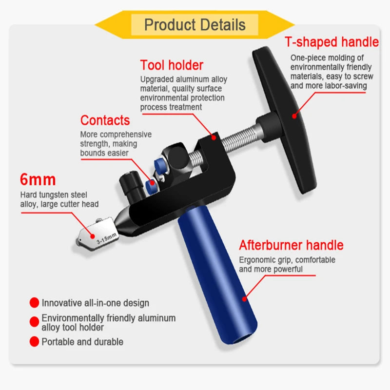 2 In 1 Glass Tile Cutter with Breaking Pliers