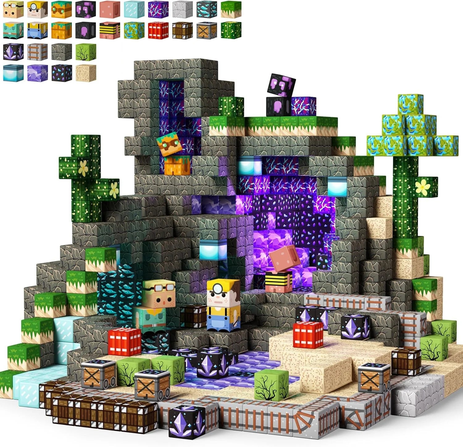Mine World Magnetic Building Blocks