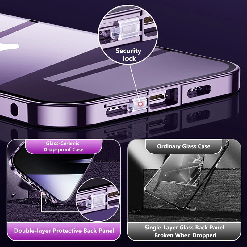 Double Sided Magnetic Glass Anti-Peep Mobile Case