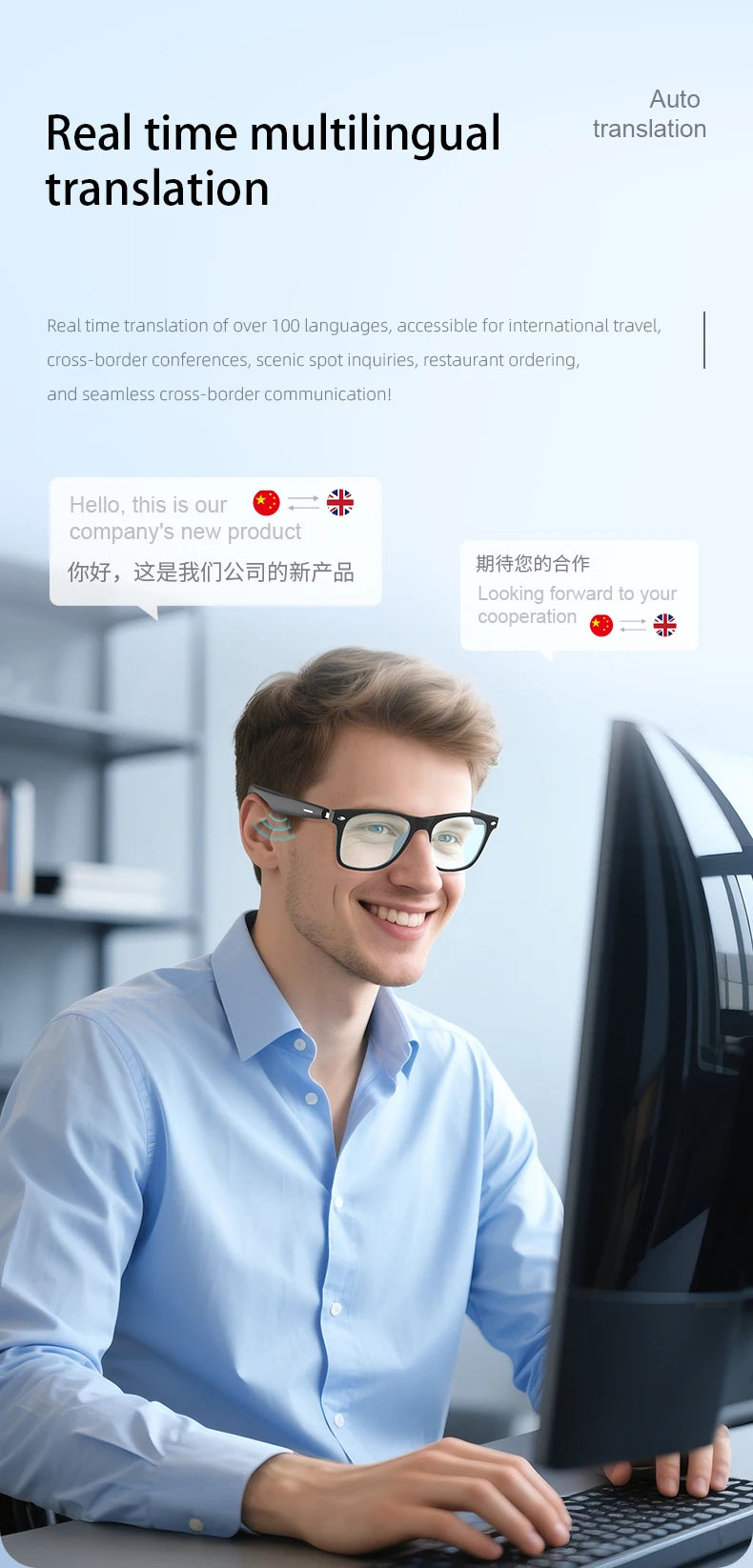 Smart AI Translation Sunglasses