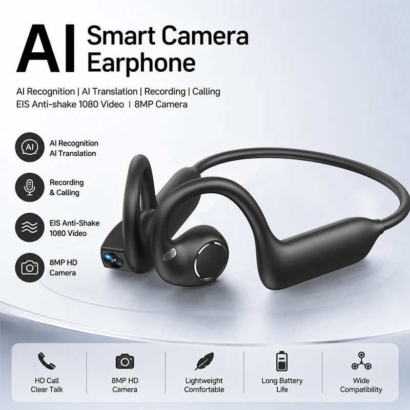 Smart AI Camera Bluetooth Headphones