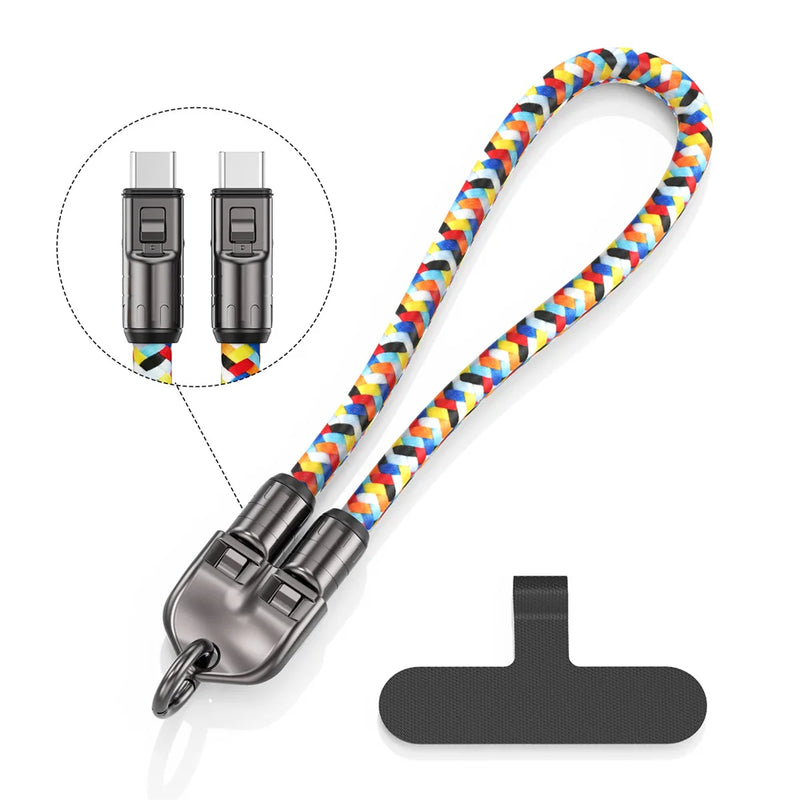 2 In 1 Lanyard Strap Fast Charging Cable