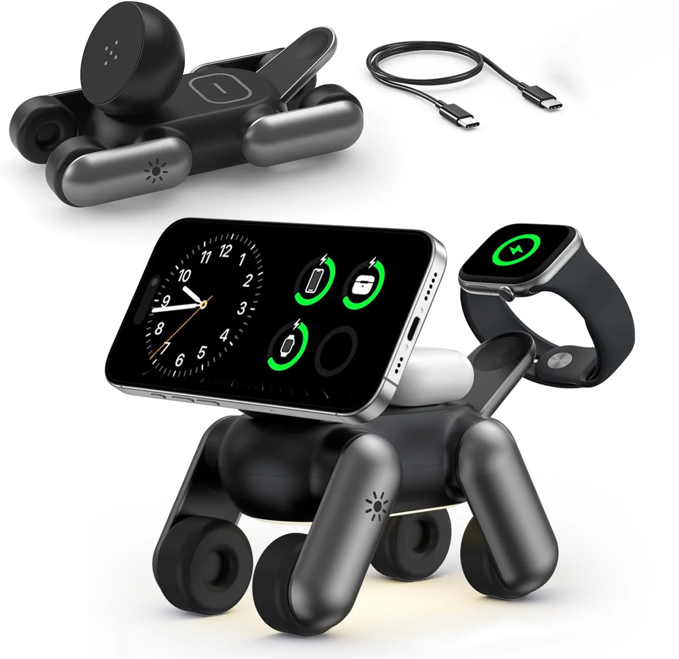 Robot Dog 3-in-1 Wireless Charging Station