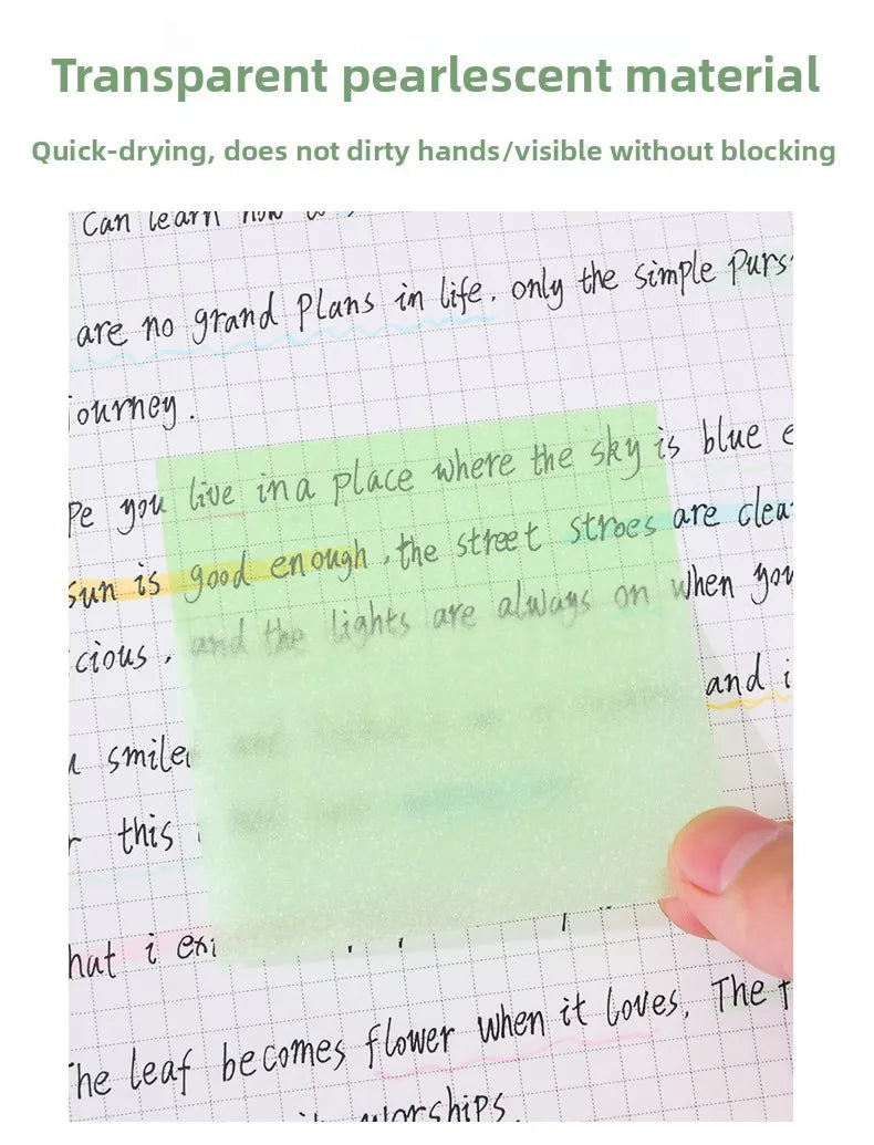 Self-Adhesive Glitter Transparent Sticky Notes