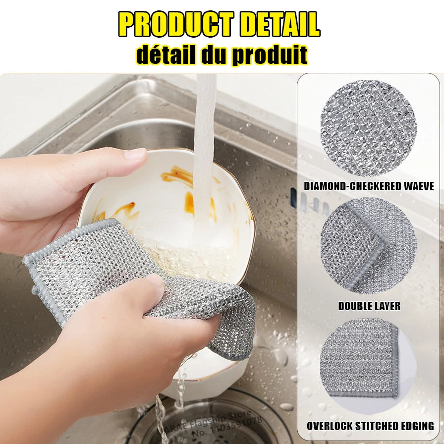 Metal Scrubber Kitchen Dishwashing Cloth
