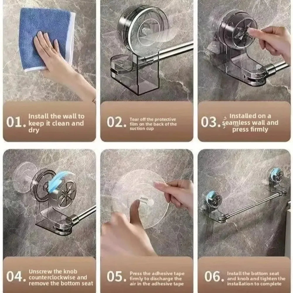 Expandable Suction Cup Wall Storage Rack