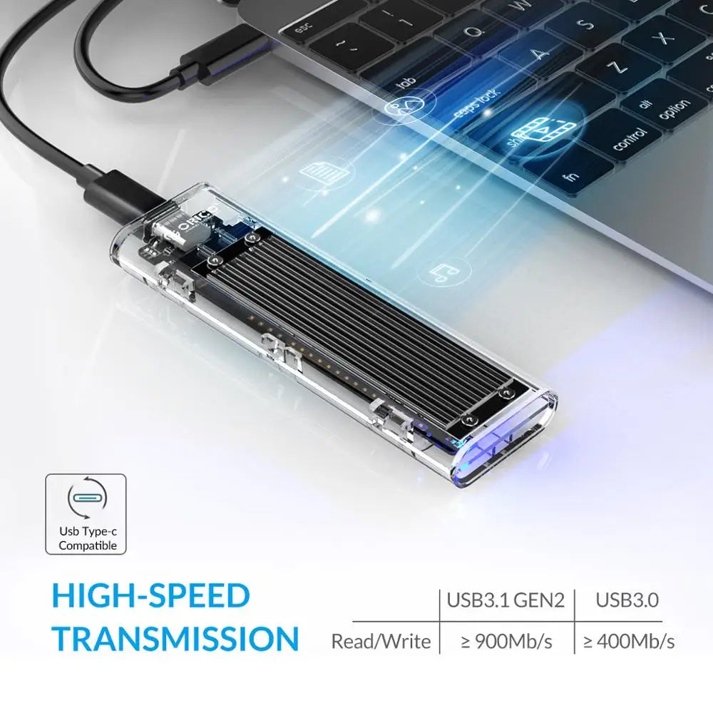 Transparent Hard Drive SSD Enclosure