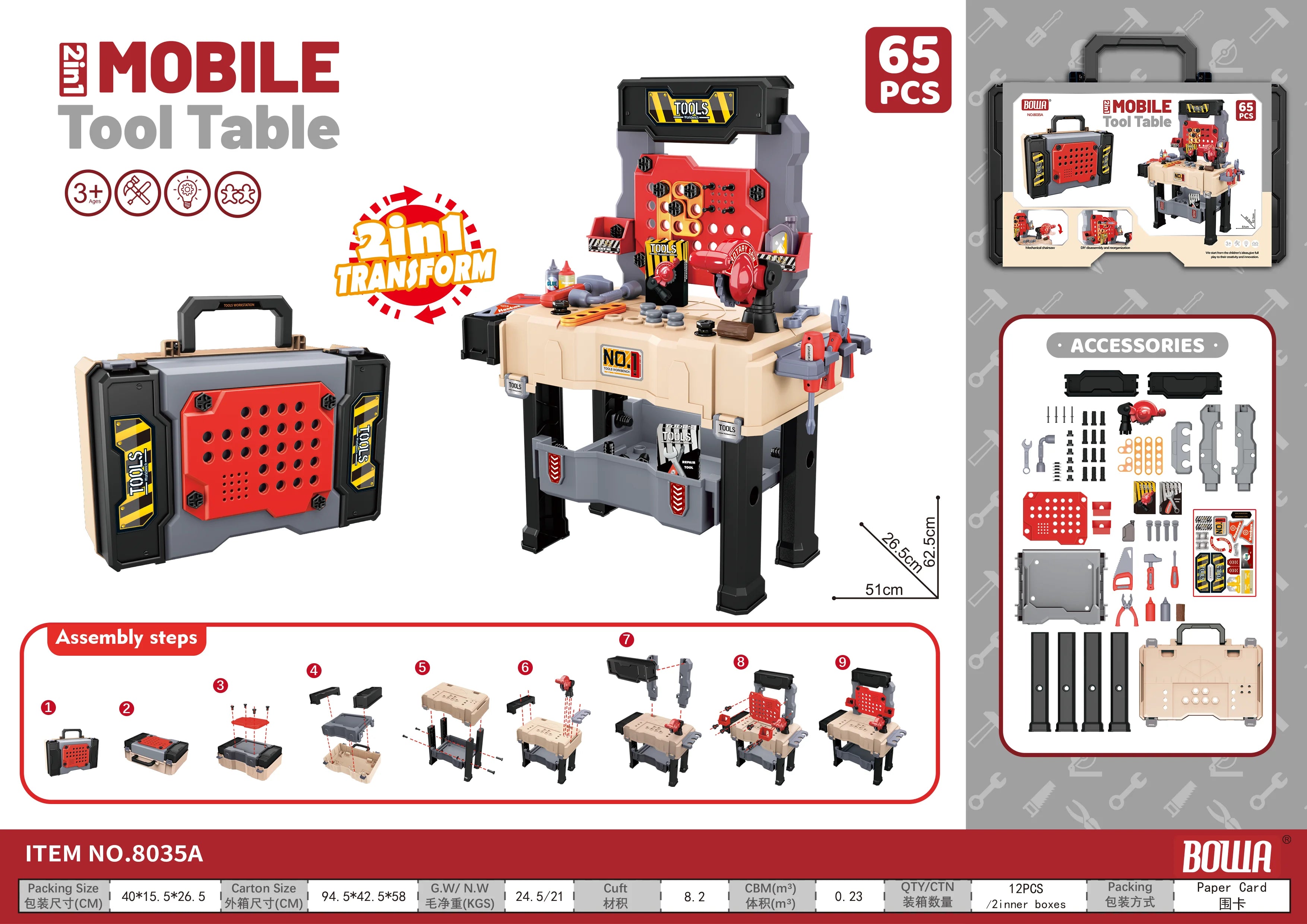 Toddler Transformable Construction Tool Kit