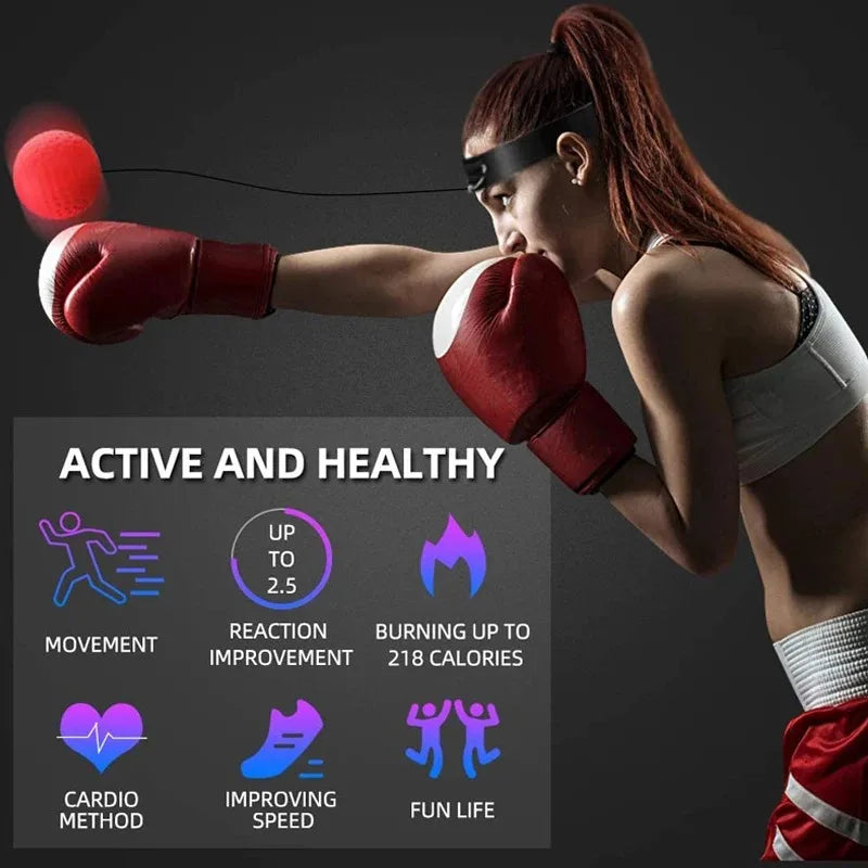 Head Mounted Boxing Reflex Ball Trainer