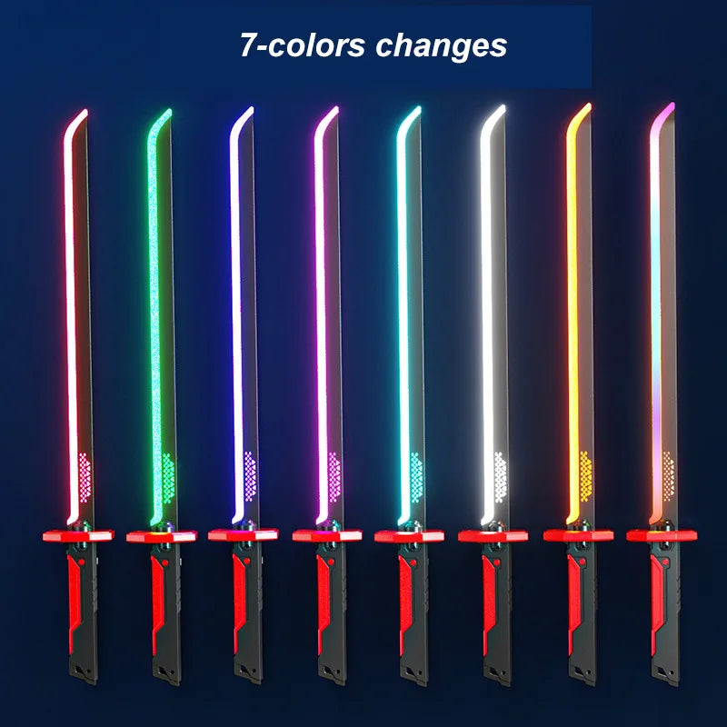 Colorful Glowing Sword with Spark & Smoke Effect