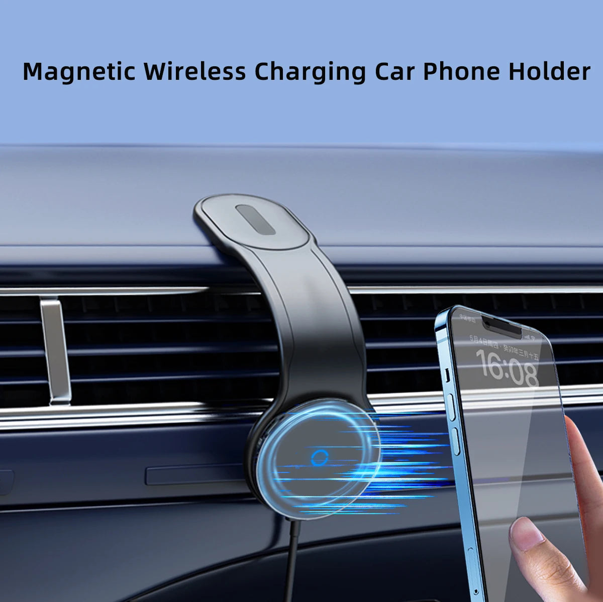 Magnetic Bendable Phone Holder with Wireless Charging