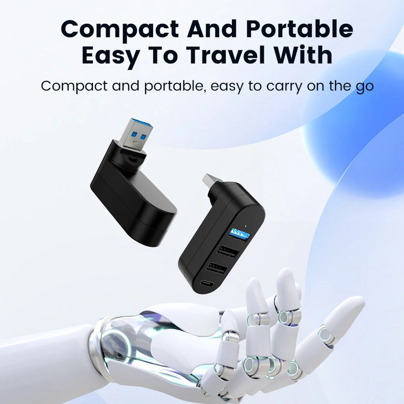 Mini 180° Rotatable USB Hub