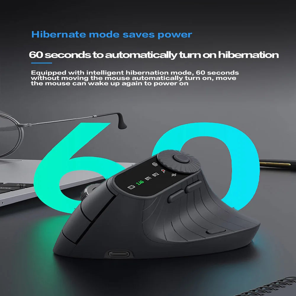 Ergonomic Vertical Wireless Mouse With Adjustment Knob