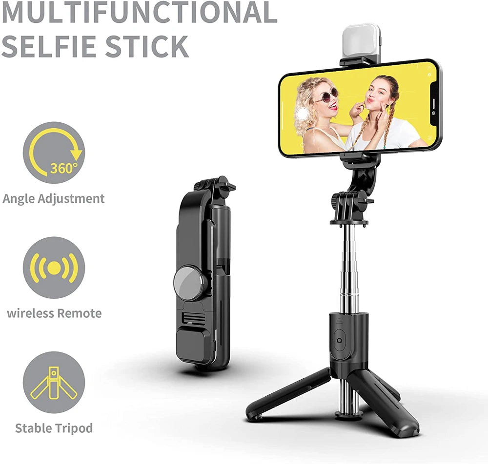 Bluetooth Selfie Stick Tripod with Fill Light