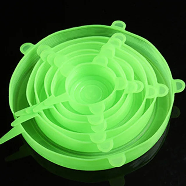 Elastic Silicone Lid Covers 6PCS