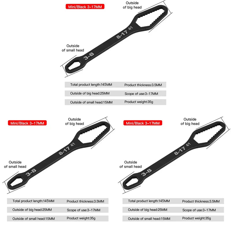 Universal Multi-size Double End  Wrench