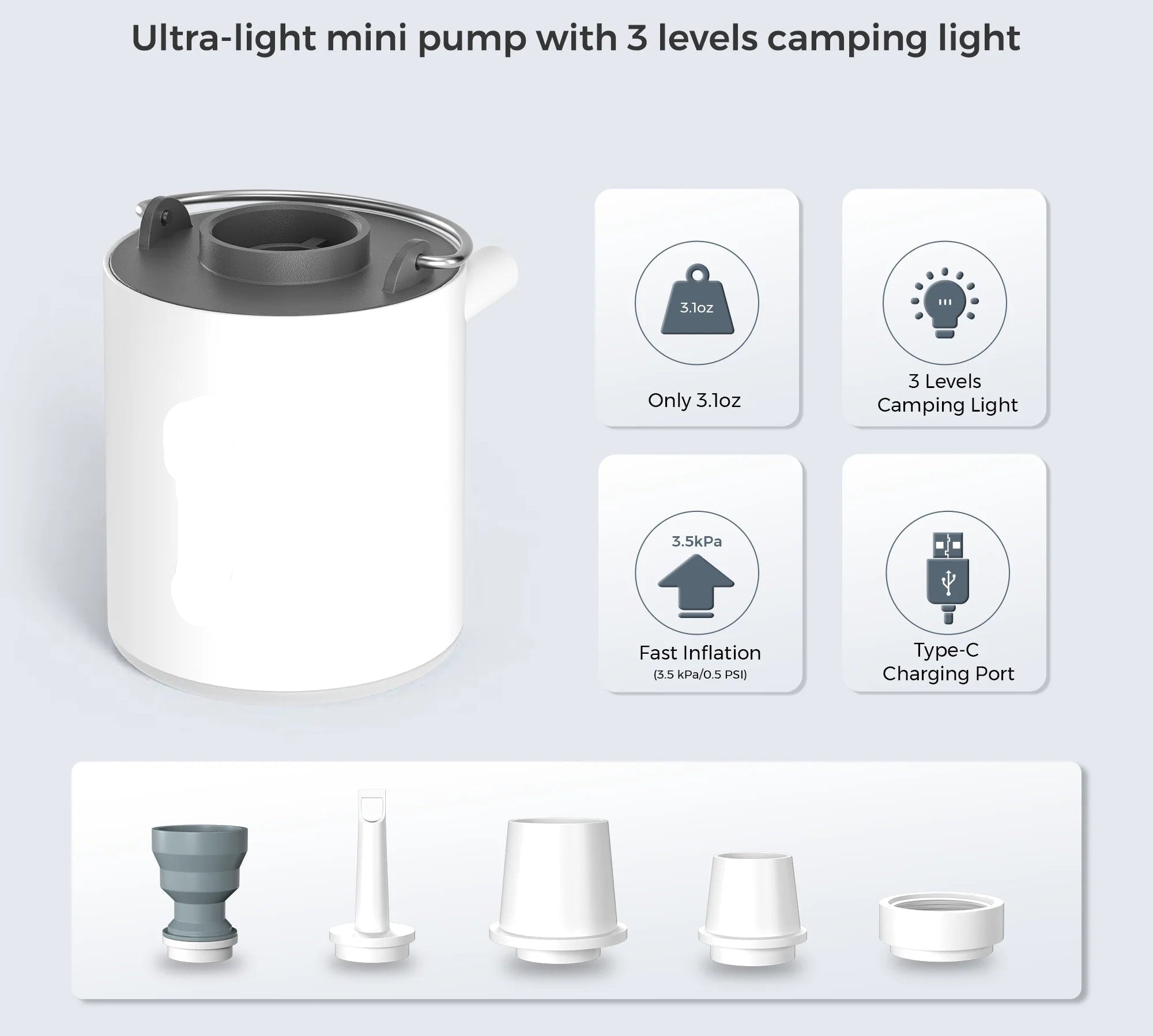Rechargeable Camping Mini Air Pump