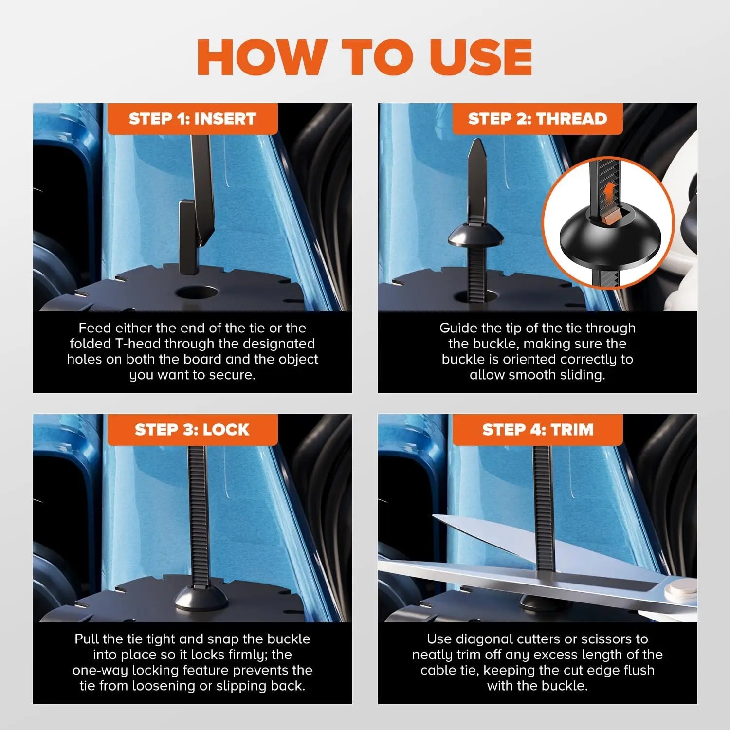 Universal Self-locking Cable Tie Buckle