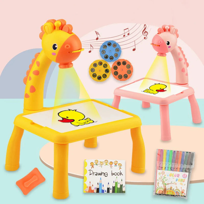 Kids LED Projector Painting Table