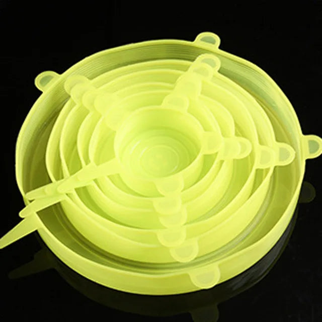 Elastic Silicone Lid Covers 6PCS