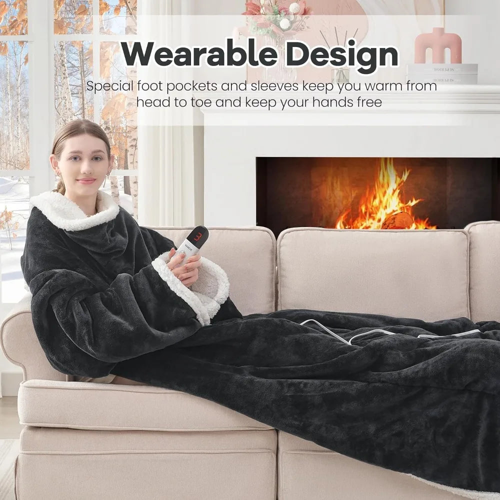 Wearable Electric Blanket With Foot Pocket