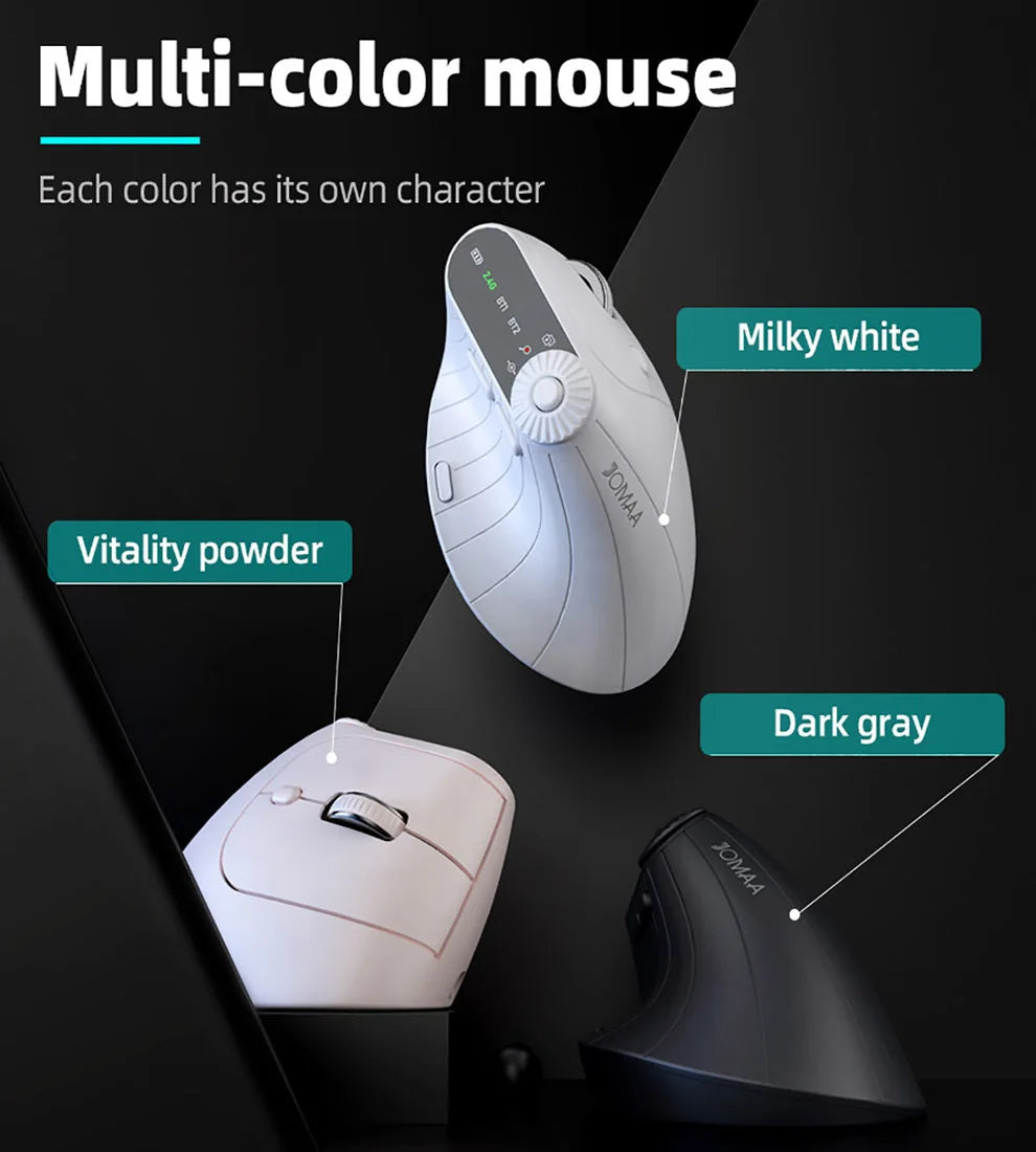 Ergonomic Vertical Wireless Mouse With Adjustment Knob