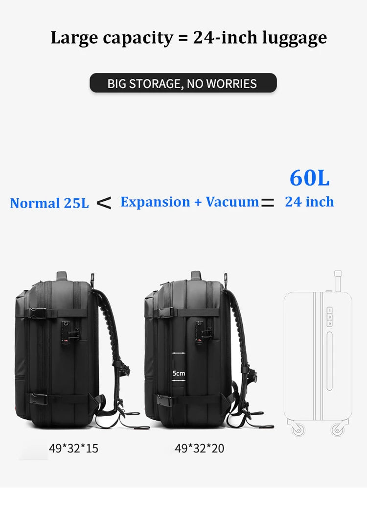 Large Capacity vacuum compression Backpack