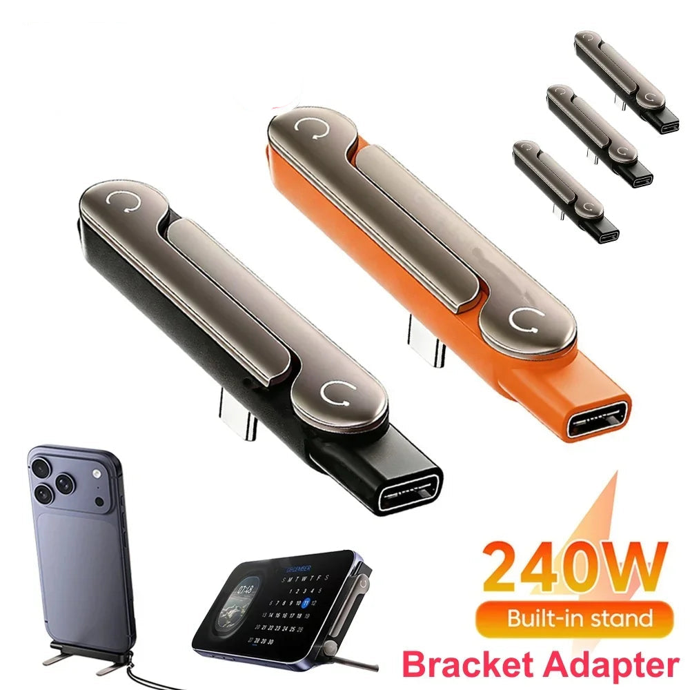 2 in 1 Fast Charging Adapter with Phone Stand