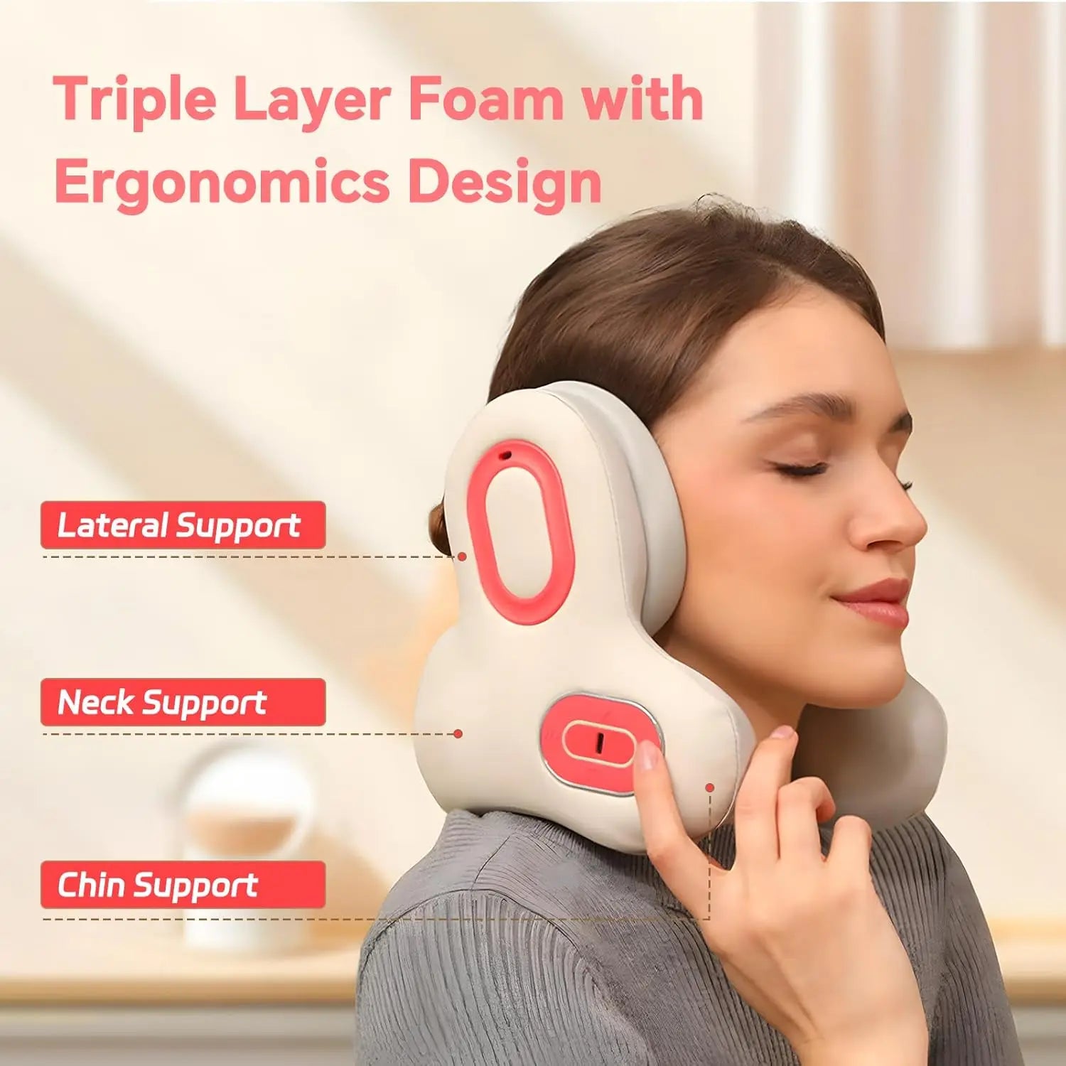3 in 1 Headset with Neck Massager Pillow
