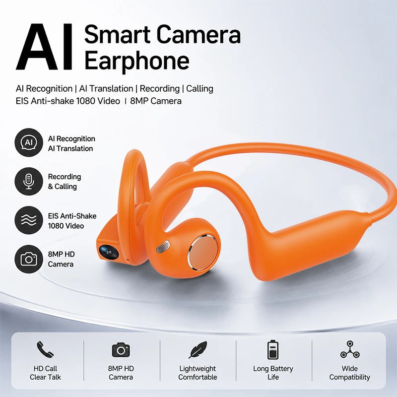Smart AI Camera Bluetooth Headphones