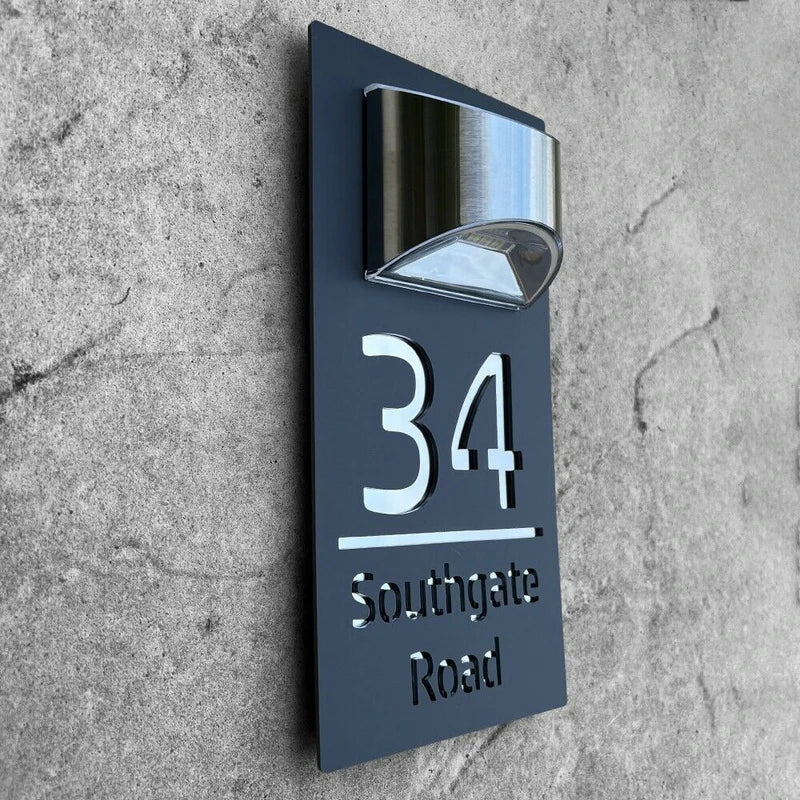 Solar House Address Sign Light