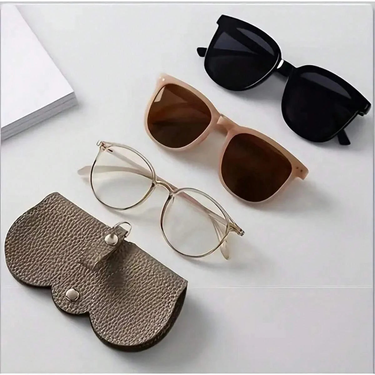 Hanging PU Leather Sunglasses Pouch