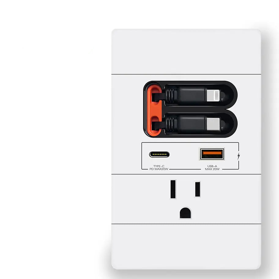 Multifunctional USB Wall Mounted American Socket