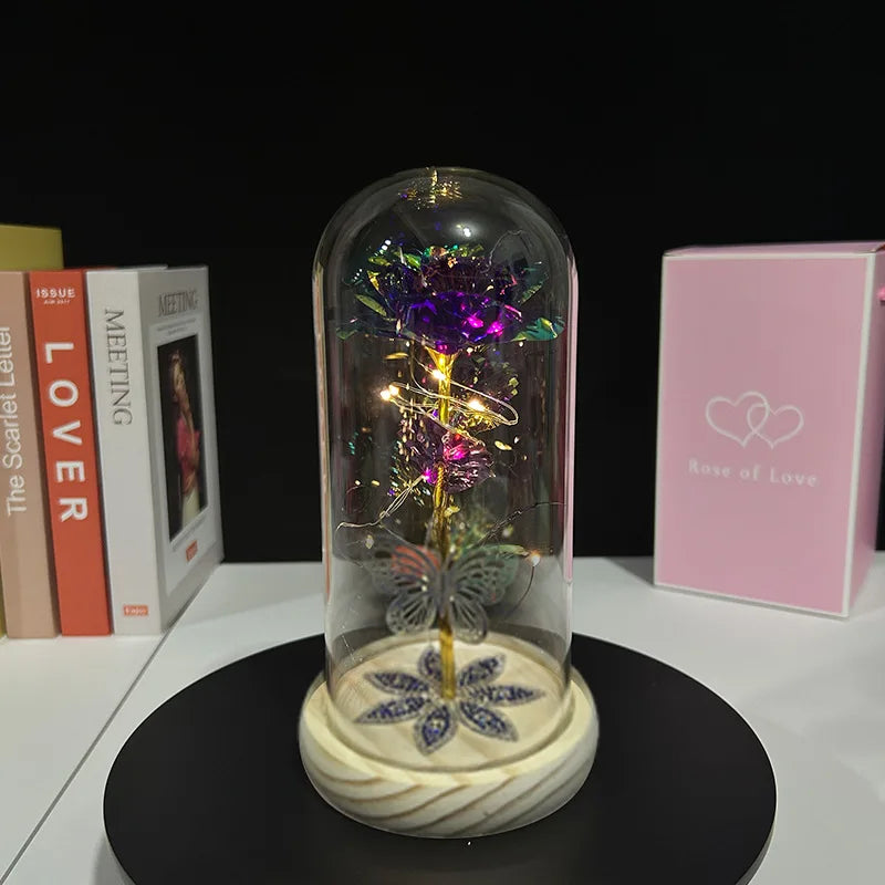 Golden Plated Artificial Luminous Roses