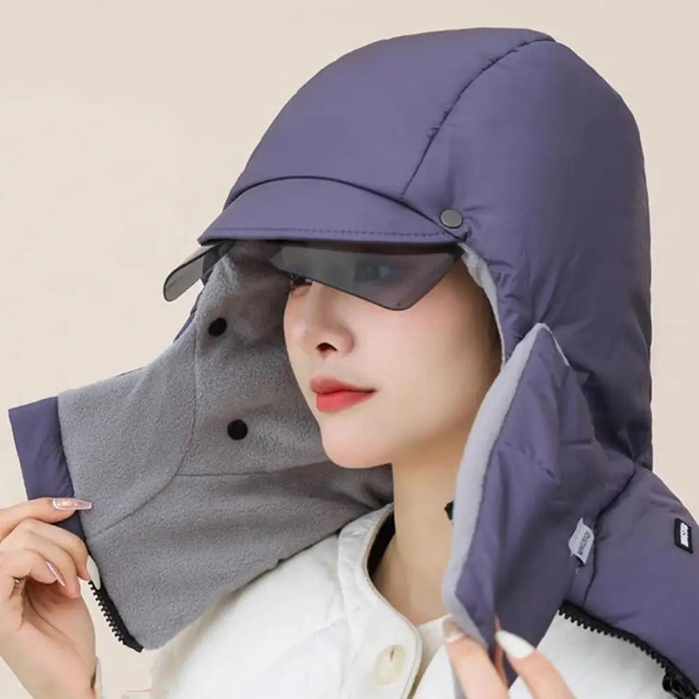 Unisex Winter Warm Hooded Cap with Mask