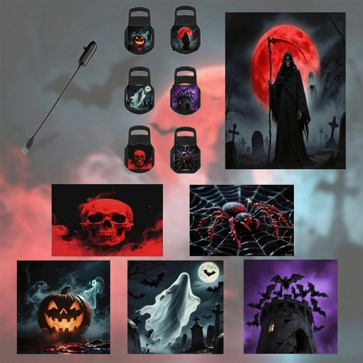 Mini LED Spooky Projector Lamp