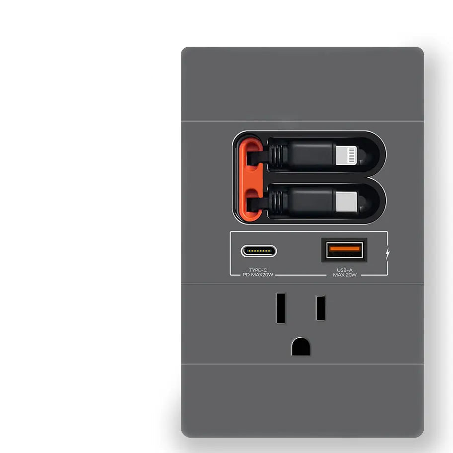 Multifunctional USB Wall Mounted American Socket