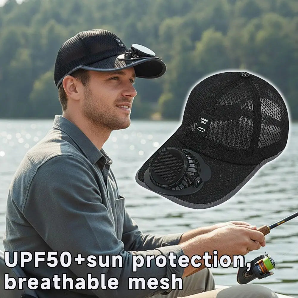 Solar & USB Charging Fan Hat