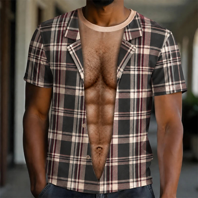 Men’s 3D Muscle Print T-Shirt