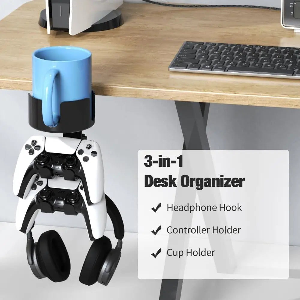 4 in 1 Desk Cup Holder with Headphone Stand