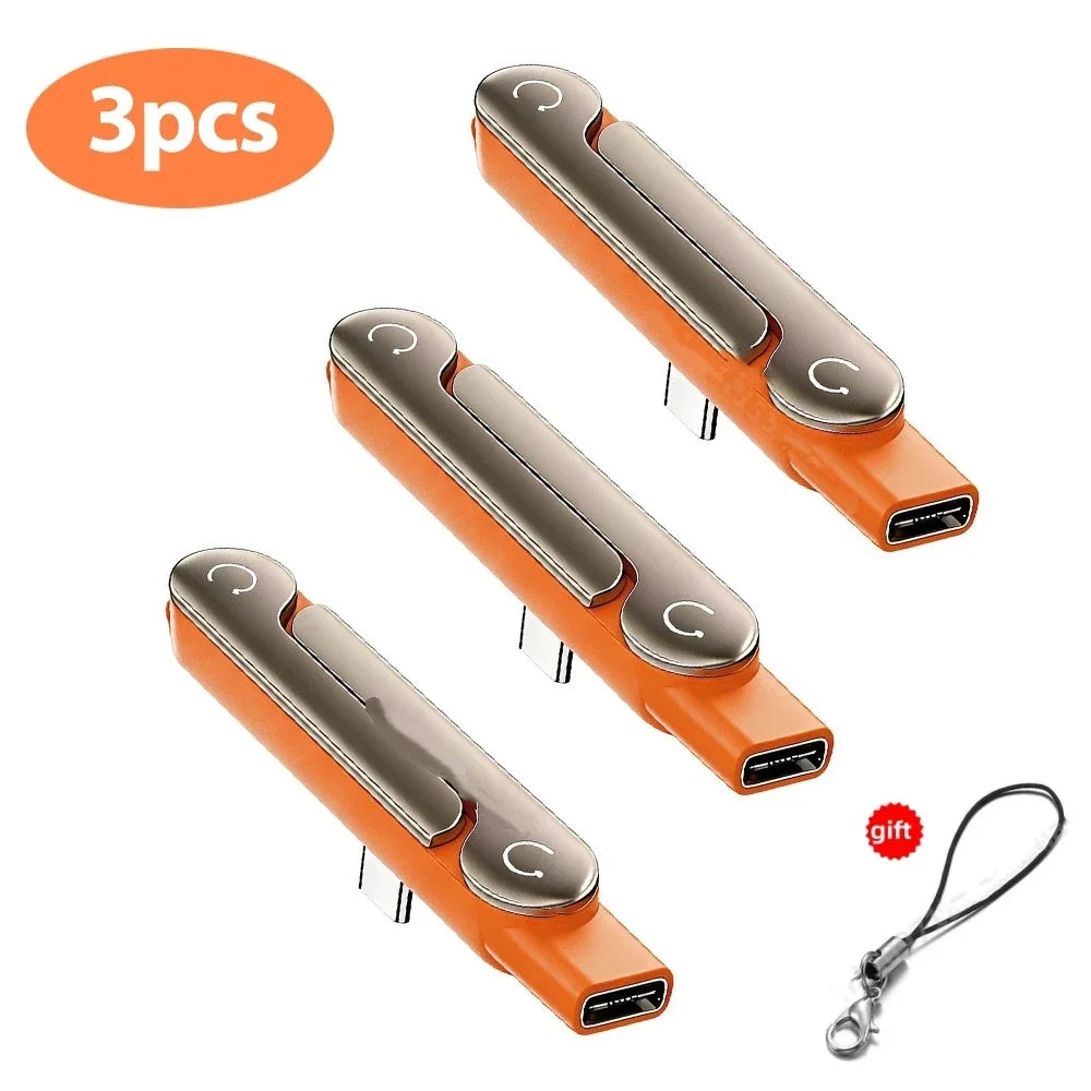 2 in 1 Type C Fast Charging Adapter with Phone Stand