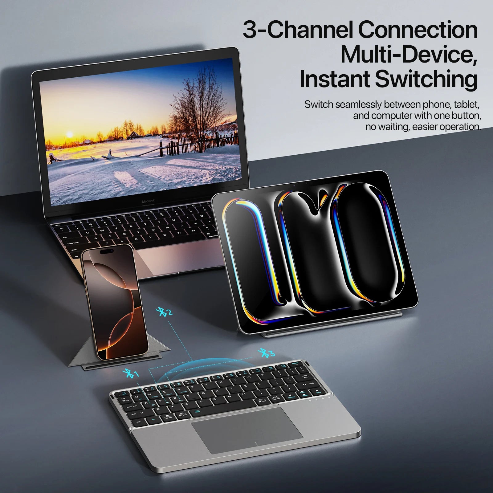 Multifunctional Foldable Bluetooth Keyboard