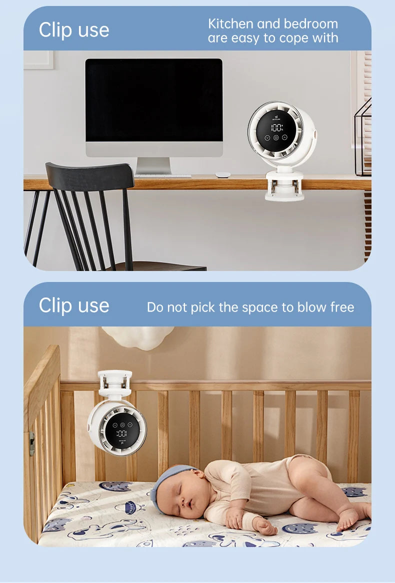 Rechargeable Clip-On Turbo Fan